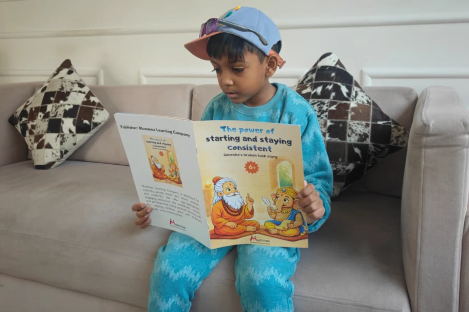 reyansh with ganesha book mummas